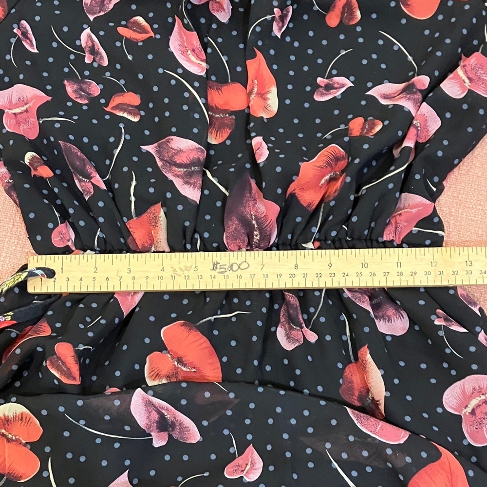 Enough About Me Montreal small wm’s Black / Red Floral midi or mini Dress - Picture 6 of 14